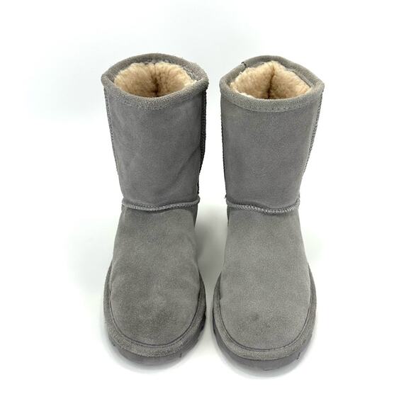 Bearpaw Elle Women Winter Boot Sz 7 Gray Suede Wool Lining Waterproof Short Boot - Picture 2 of 13